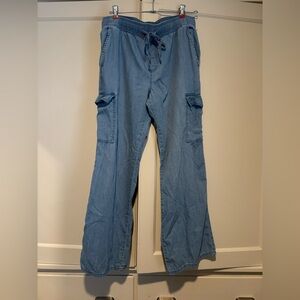 Wide Leg Blue Pants